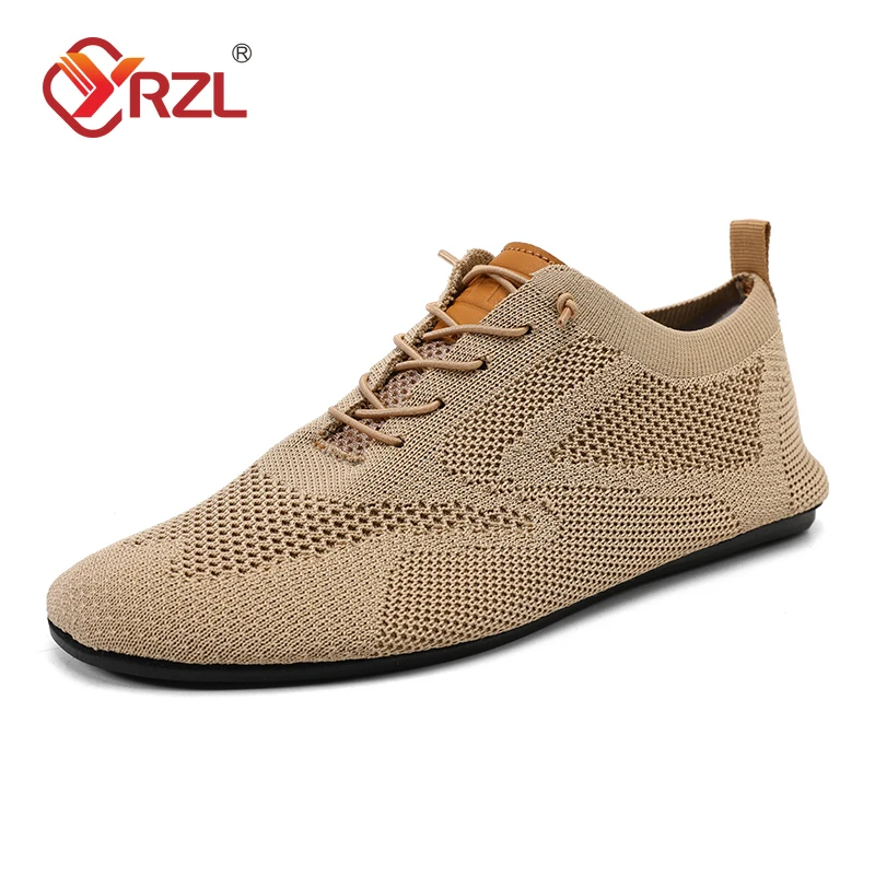 YRZL-mocasines de suela fina para hombre, zapatos planos para caminar, transpirables, antideslizantes, informales, de verano