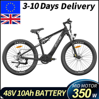 GM27 GOGOBEST 27.5 Inch Electric Mid Motor Mountain Bike 48V10Ah Lithium Battery 350W Brushless Motor 9S Shifter Hydraulic Brake