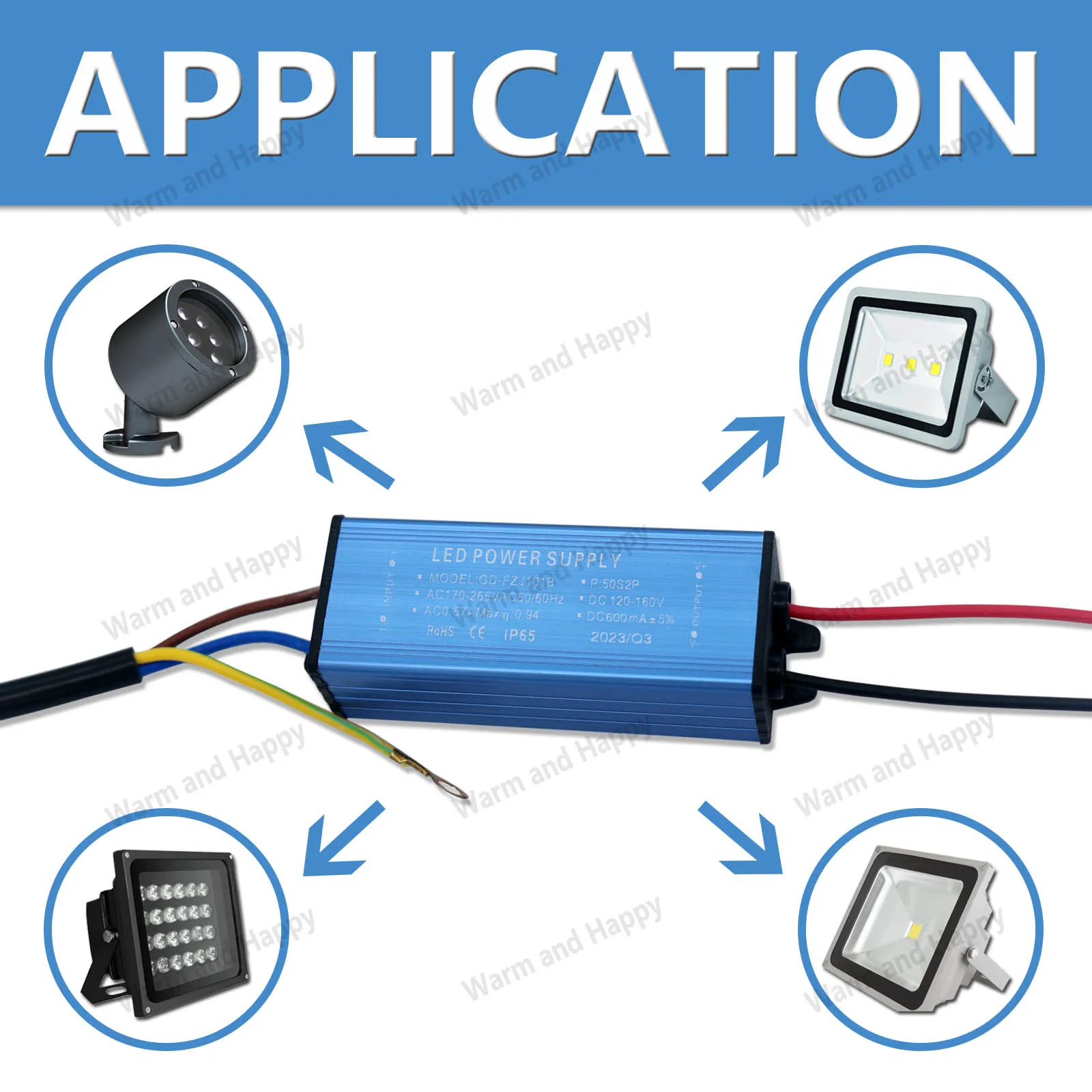 50W 100W LED Waterproof Isolation Driver DC120-160V 300mA 600mA Constant Current Voltage Power Supply LED Lighting Transformer