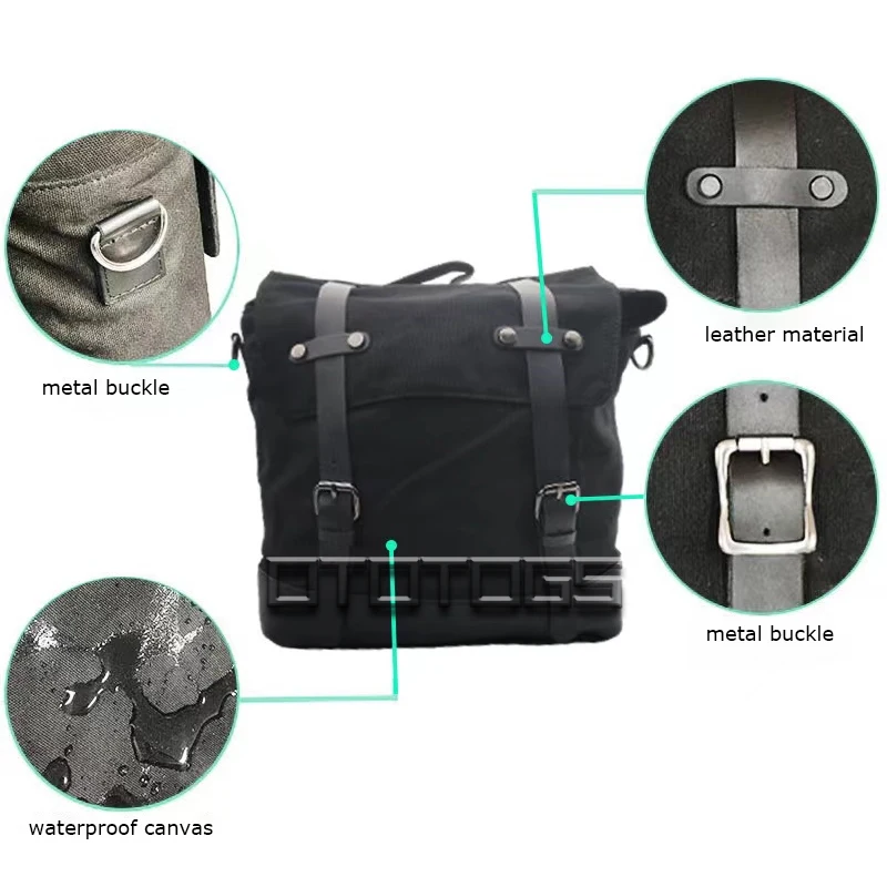 For BMW R1200GS Waterproof Motorcycle Vintage Canvas Bag Motor Side Luggage Universal Travel Shoulder Bag for Honda Forza350