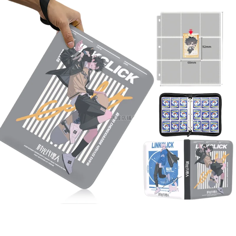 

LINK CLICK Game Card Album Cartoon Binder Zipper Large Capacity Business Card Holder Animation Peripherals Children's Toys Gifts