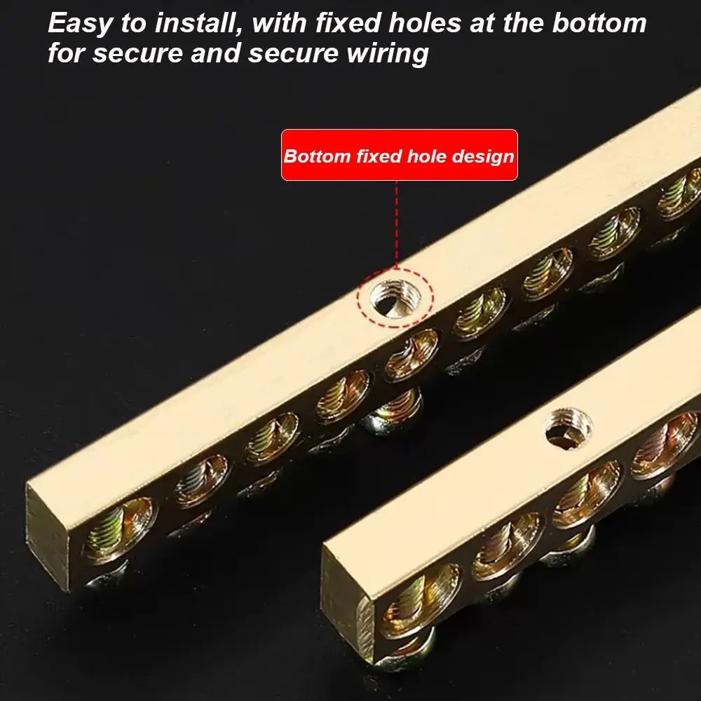 Copper Wire Connector Multi-specification With Hole Screw Brass Connection Row Zero Ground Terminal Power Distribution Cabinet