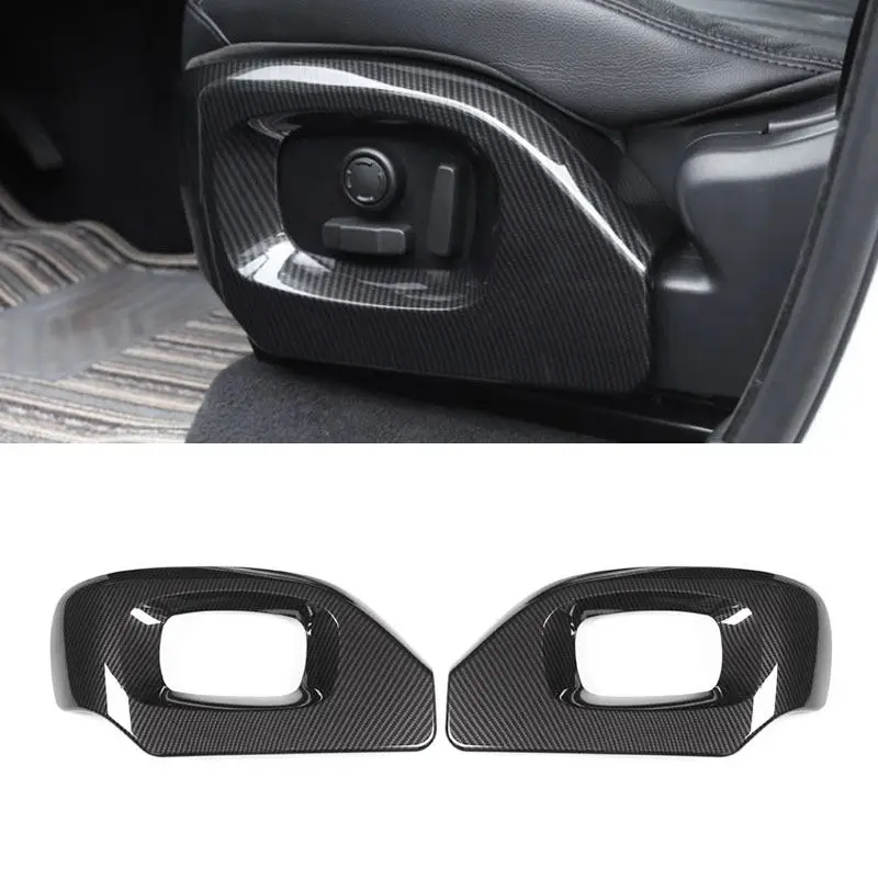 

For Land Rover Range Rover Sport 2014 2015 2016 2017 2pcs Car ABS Carbon Fiber Texture Side Seat Adjust Switch Cover Frame Trim