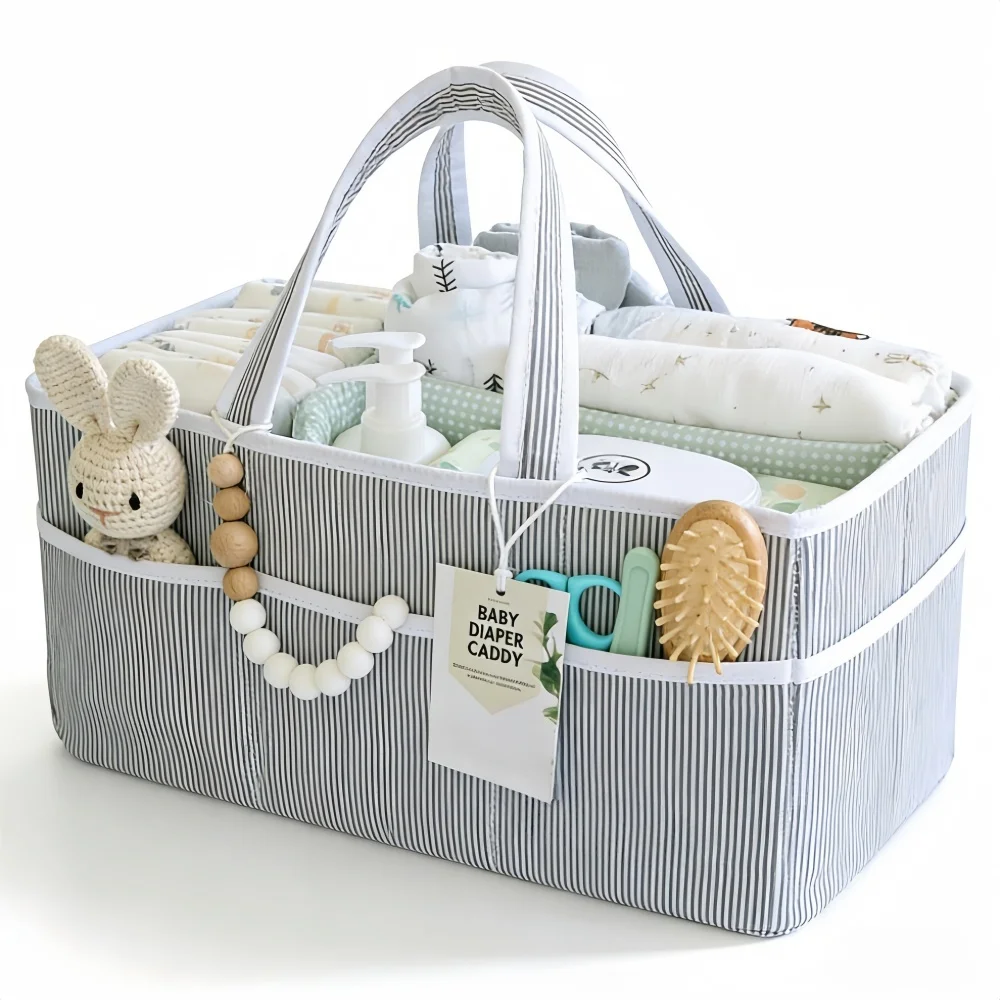 

Новая сумка для хранения детских подгузников — большая легкая коробка для подгузников, подходит для новых предметов первой необходимости, мальчиков и девочек — детская корзина для душа