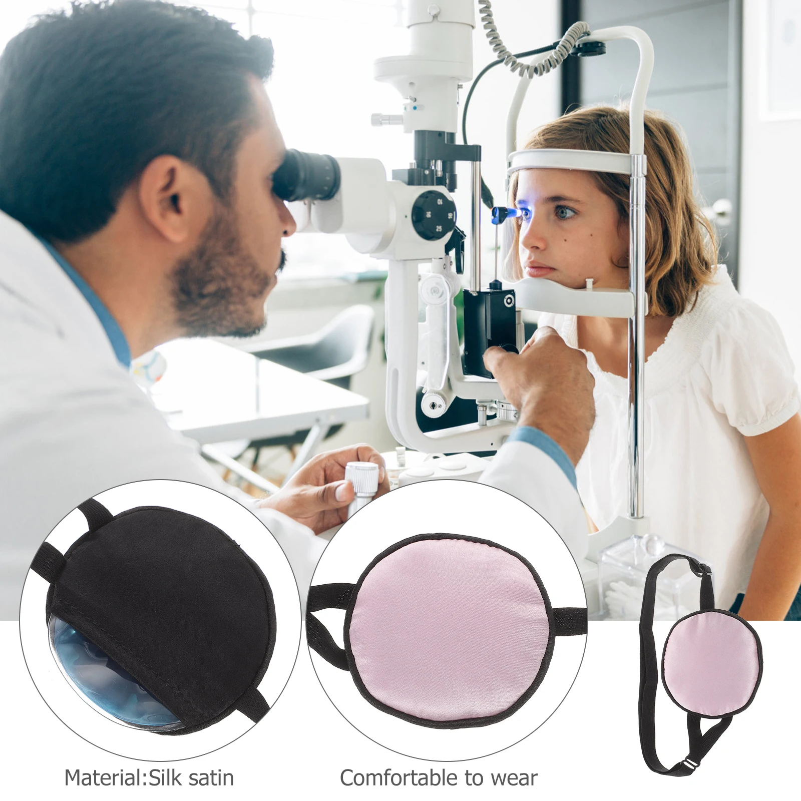

Cover Reusable Eye Patch Children's Kid Covers Single Satin Patches for Adult Premium Material Shading Effect