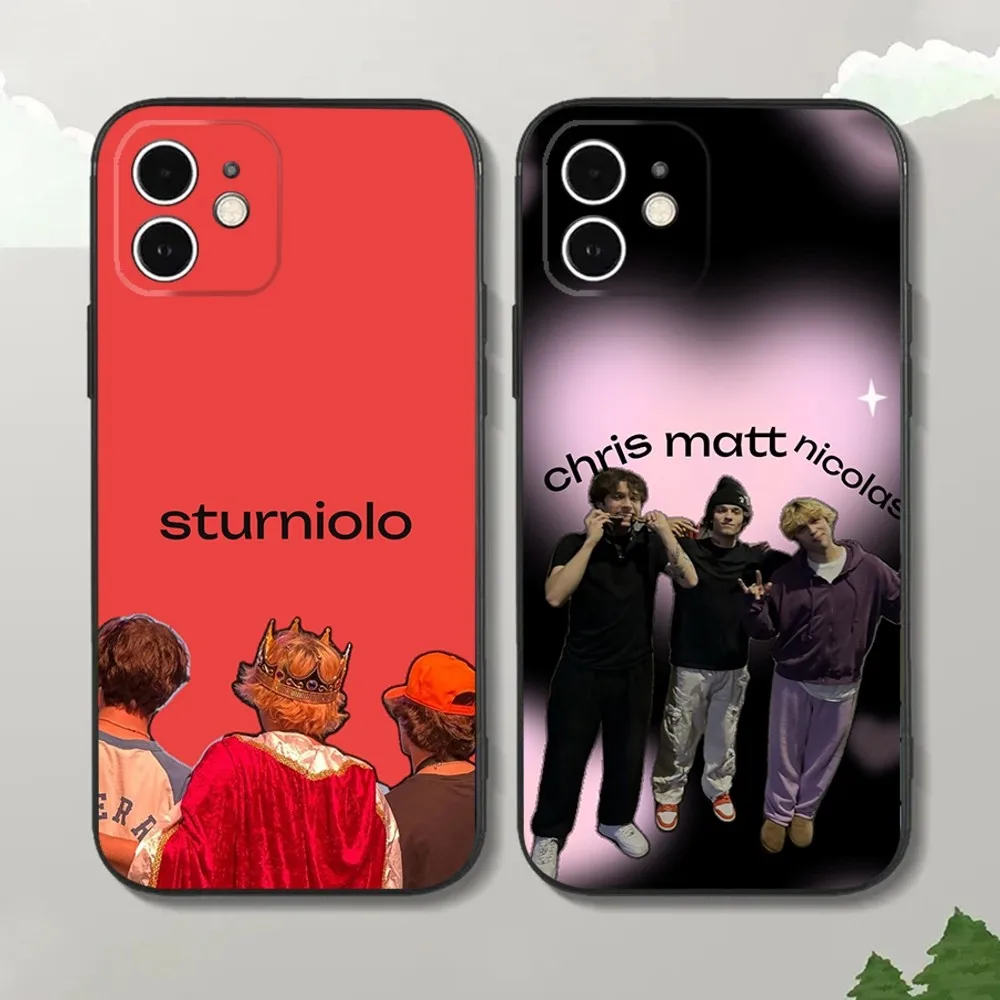 S-Sturniolo T-Triplets Phone Case For iPhone16,15,14,13,12 Mini 11 Pro XR,X,XS,MAX 7,8 Plus Silicone Cover Soft Black