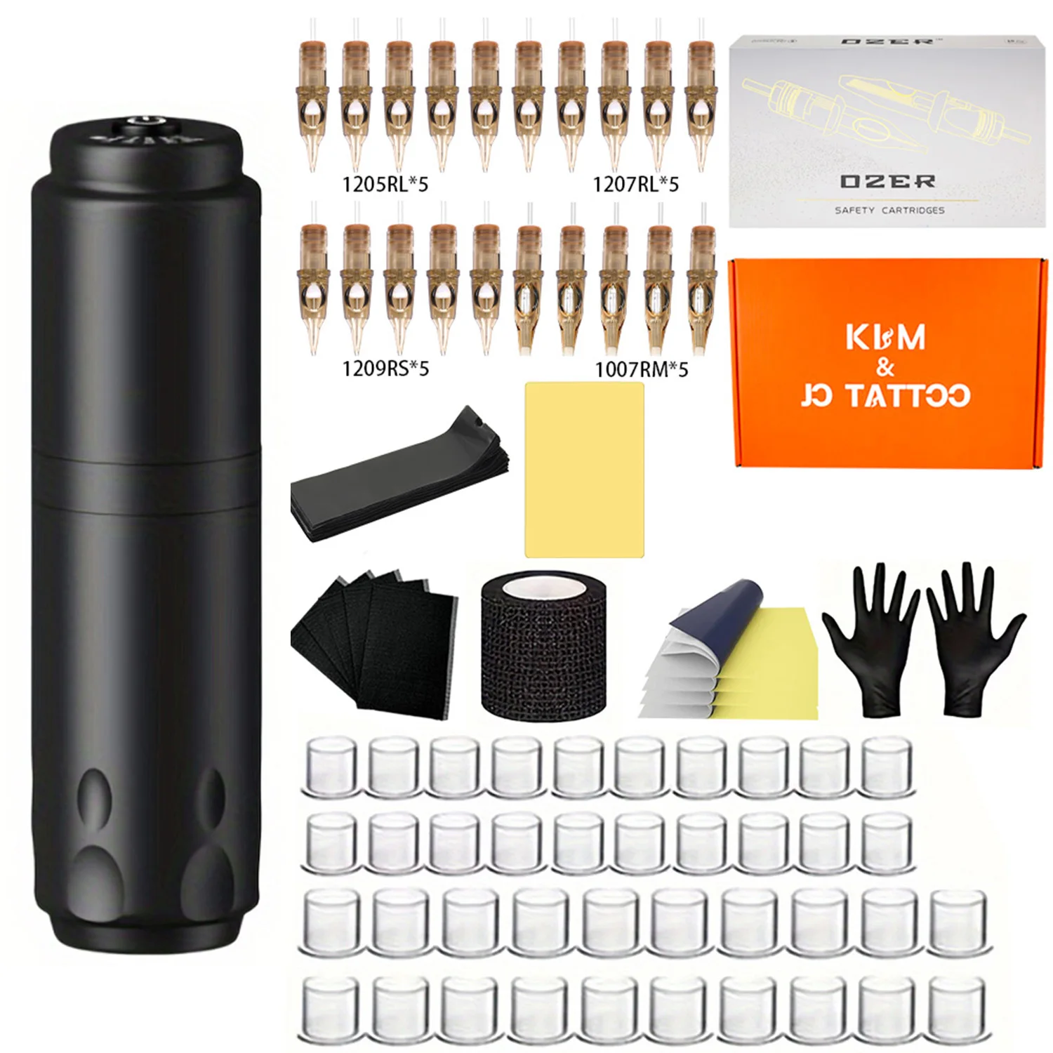 Kabelloses Tattoo-Stift-Tattoo-Maschinen-Set, 4–12 V, Arbeitsspannung, rotierendes Tattoo-Pistolen-Set, Tattoo-Zubehör für Anfänger und Tätowierer