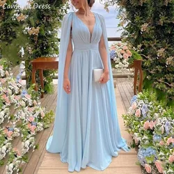 Demure-vestido Formal para madre de la novia, prenda con escote en V profundo, plisado, espalda abierta