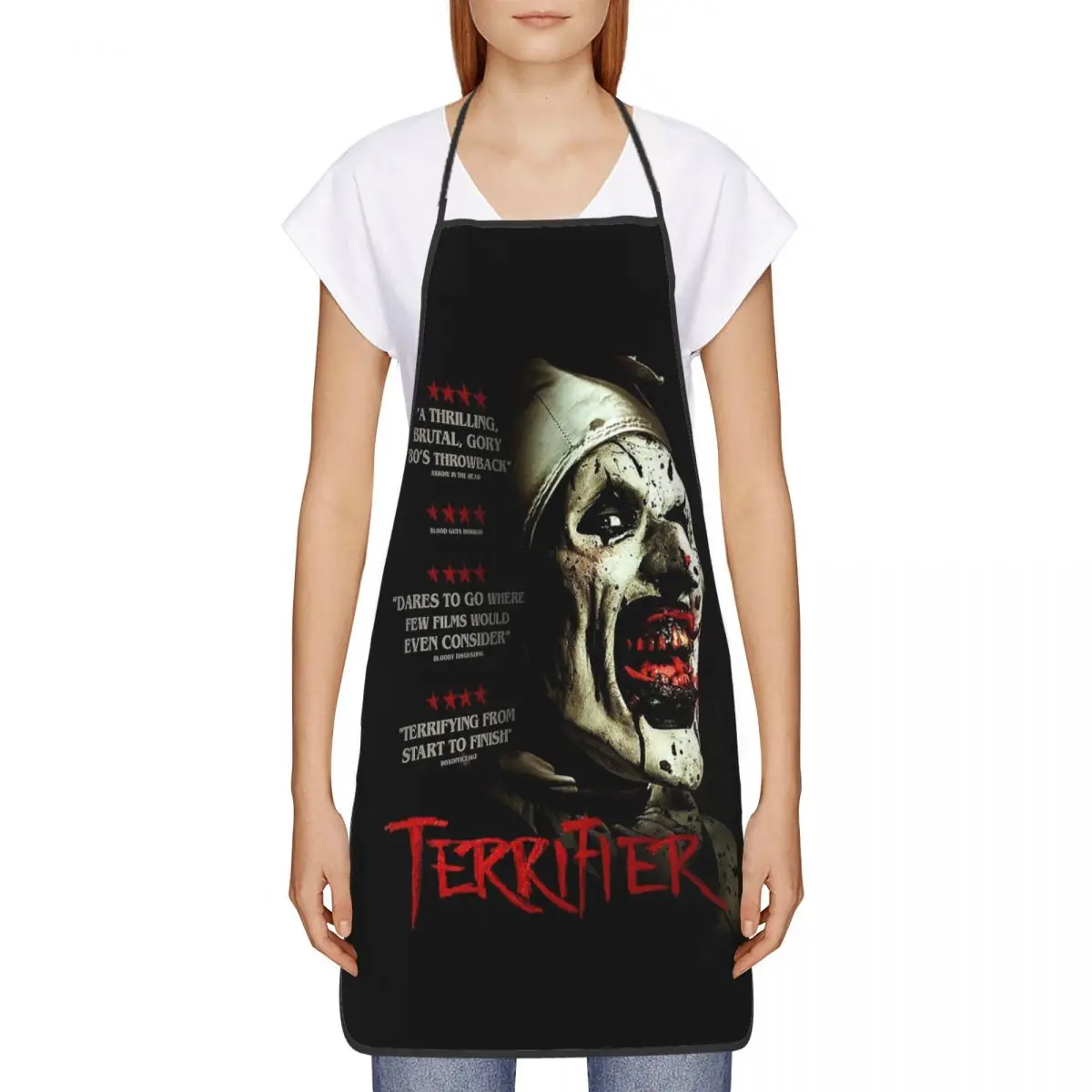 Unisex Halloween Horror Movie Terrifier Kitchen Chef Cooking Baking Apron Women Men Clown Tablier Cuisine for Gardening