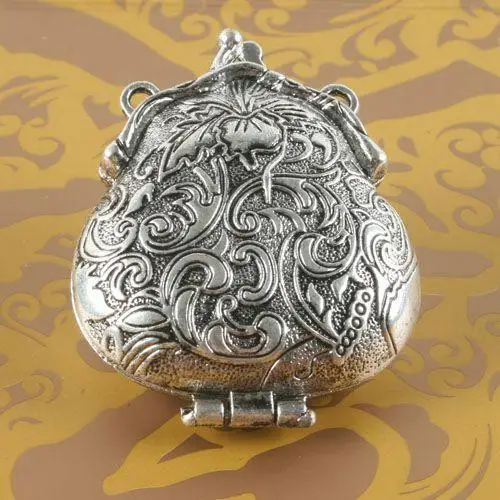 

1pcs 43x55mm,hole:2.5mm Tibetan silver two holes flower locket charm G1708