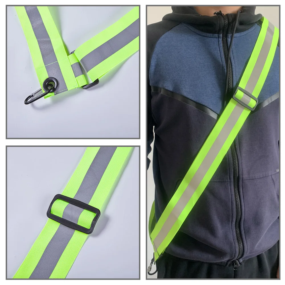 Reflective Sash Safety Shoulder Belt High Visibility Reflective Elasticated Strip Adjustable Visible Night Jogging Safety Belt