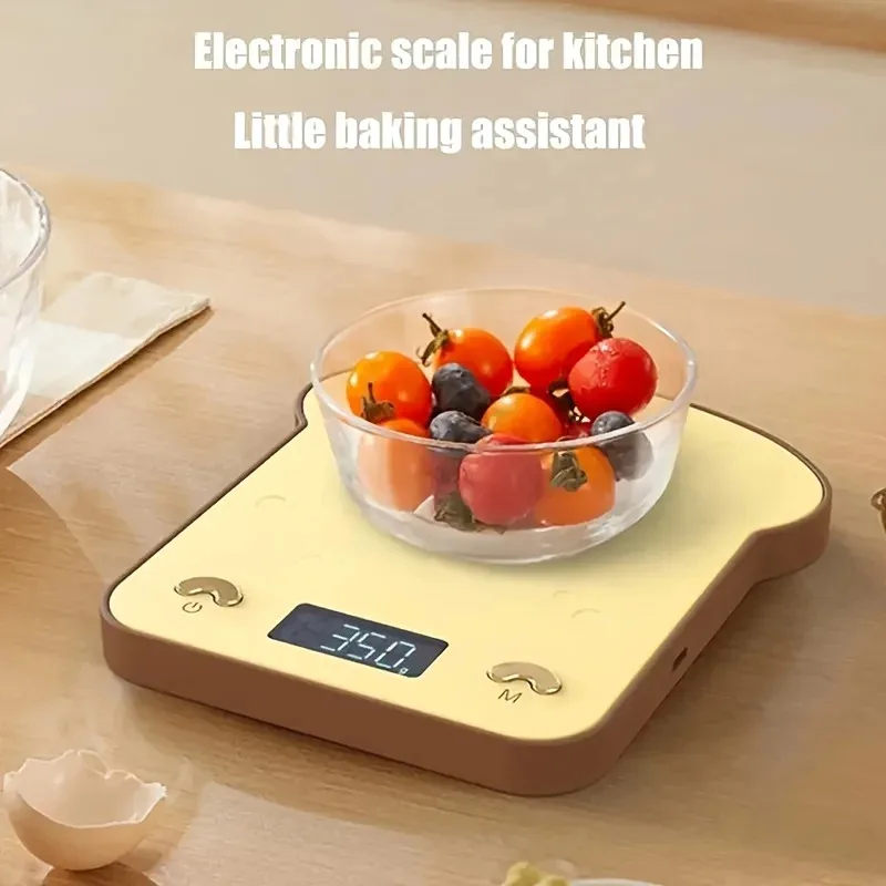 Toast-Shaped Kitchen Food Scale - Creative Weighing Tool for Coffee & Baking Needs