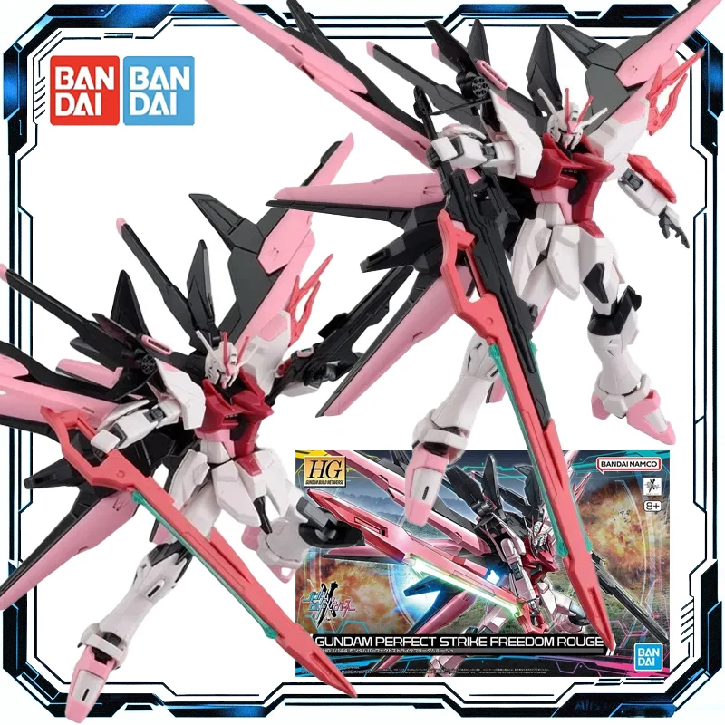 

Bandai Original GUNDAM PERFECT STRIKE FREEDOM ROUGE HG Anime Action Figure Robot Collectible Assembly Model Toys Ornaments Gift
