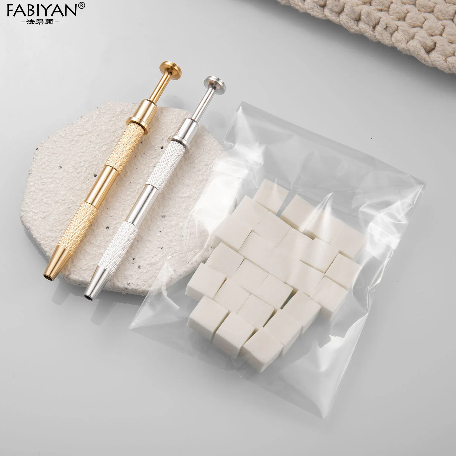 50Pcs Mini Sponge Gradient Nail Art Stamper Tools Gel Polish Color Gradient Brush Glitter Powder Dotting Pen For Manicure
