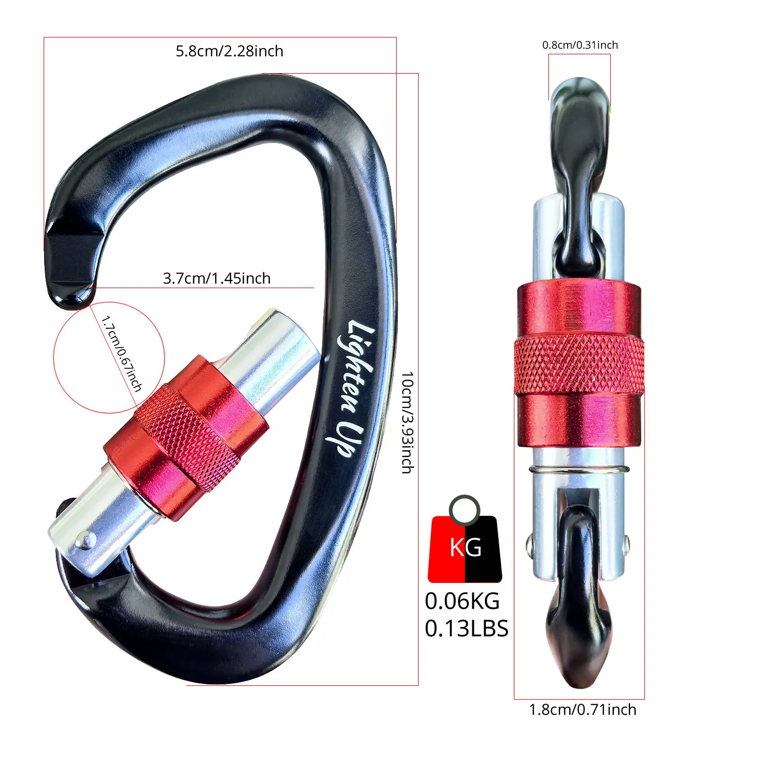 25KN Professional Climbing Carabiner D Shape Aviation Aluminum Safety Lock Outdoor Climbing Ascend Mountaineering Equipment