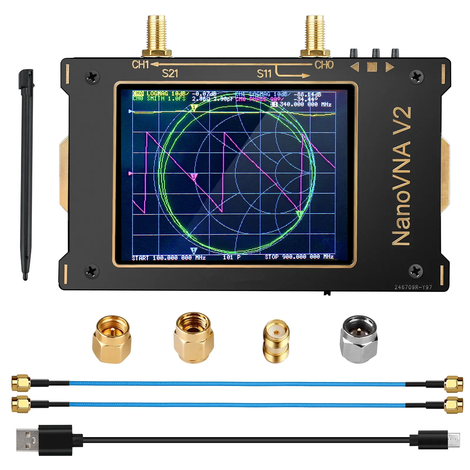 Nanovna SAA-V2 Vector Network Analyzer 10KHz~3GHz HF VHF UHF Antenna Analyzer 3.2