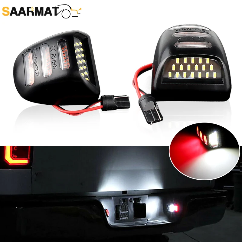 

2pcs Canbus 12V LED License Plate Light Truck White Car-Styling Number Lamp For Chevrolet Silverado GMC Sierra 1500 2500 3500
