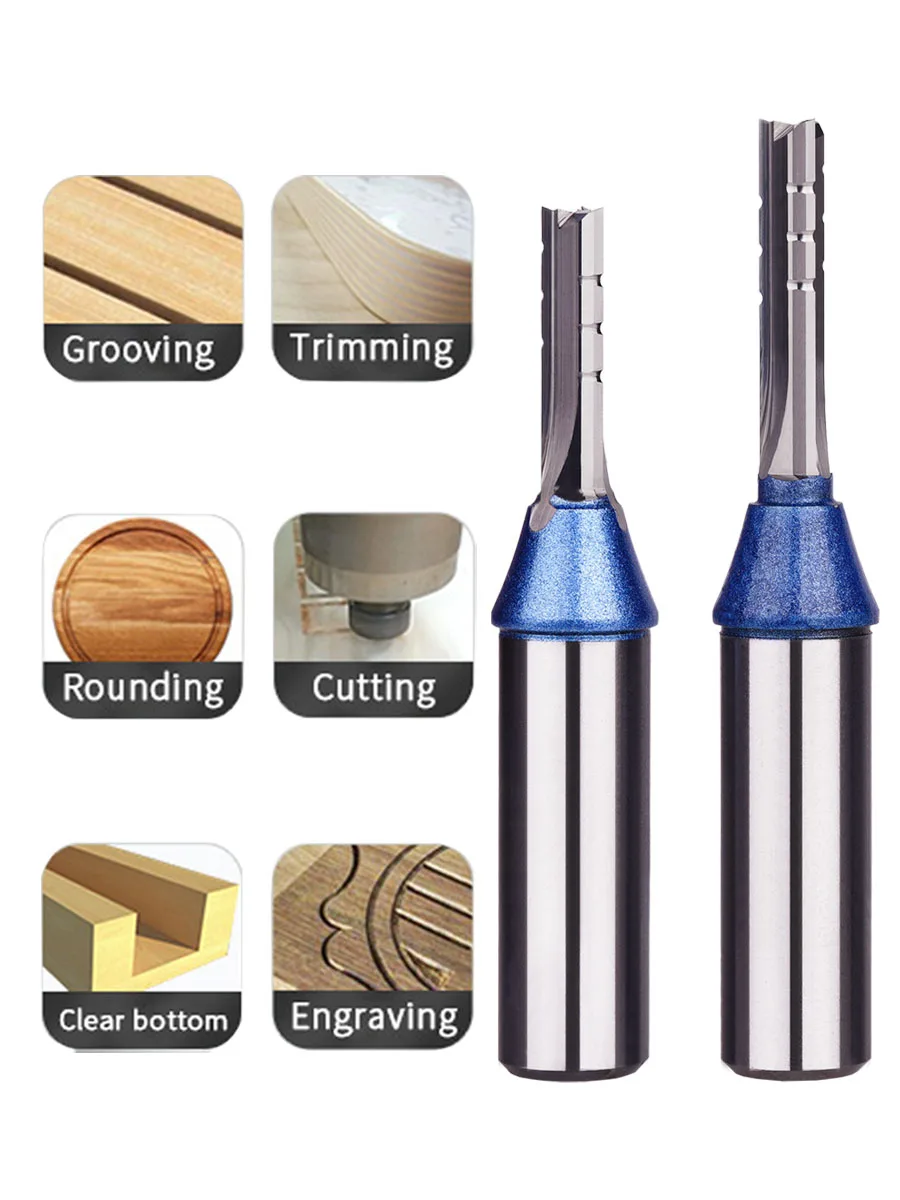 Dreanique 1PC TCT Trimmen Router Bit 1/2 Schaft 3 Flöten Gerade CNC Hartmetall Fräser Für Sperrholz Spanplatte MDF holz – Detail 12