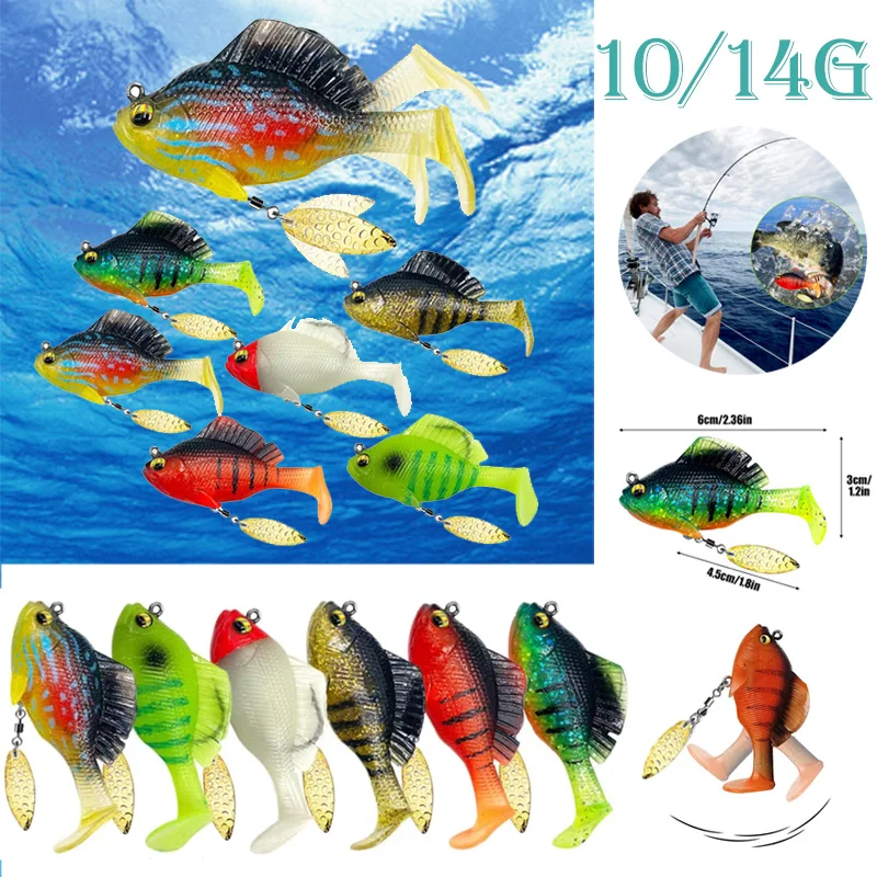 10/14g Dark Sleeper Gill Soft Plastic Paddle Fishing Lures Zander Pike Shad Realistic Swimbaits Bass Perch Fishing Jig Softbaits