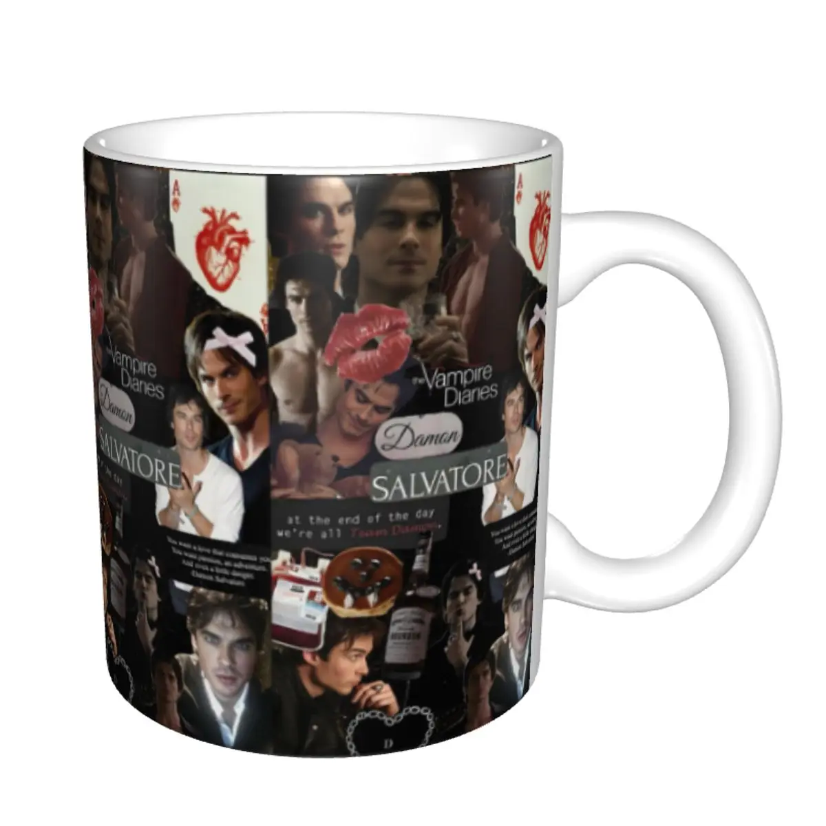 Custom The Vampire Diaries Coffee Mugs DIY Damon Salvatore Ceramic Tea Milk Cup