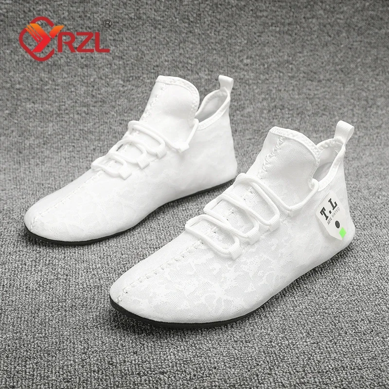 YRZL Mesh Loafers Men Driving Moccasins High Quality Flats Walking Shoes Breathable Non Slip Casual Loafers Summer Mens Shoes