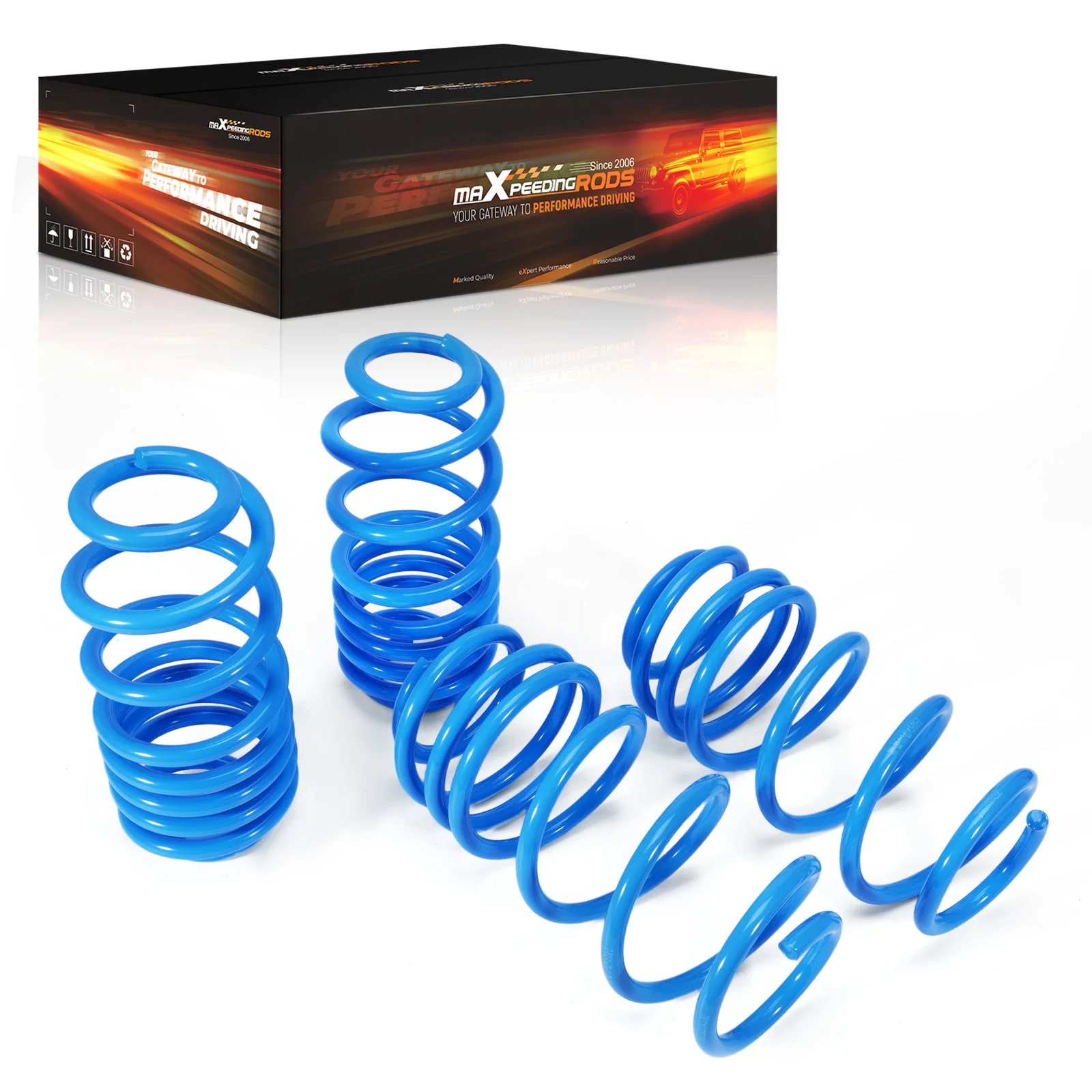 Blue Color SAE9254 Alloy Steel Coil Spring Lift Lowering Springs For VW Golf Mk5 R32 3.2 V6 2003-2009
