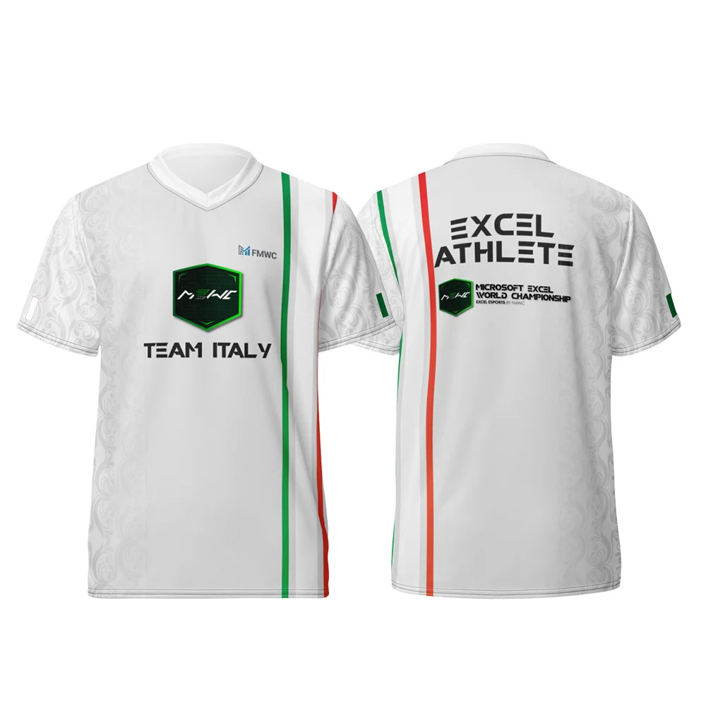 

Футболка для киберспорта Excel 2026, джерси сборной Италии, быстросохнущая, для мужчин и женщин, детская одежда, топ в стиле Y2K