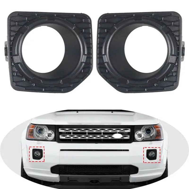 2Pcs Car Front Bumper Fog Lamp Light Bezel Cover LR021951 LR022187 For Land Rover Freelander 2 LR2 2006 -2014-AS55