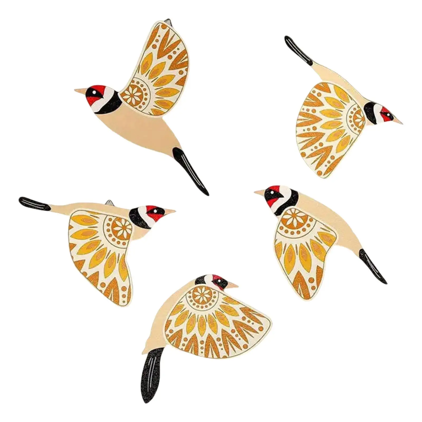 5x Wood Flying Bird Wall Art Gifts Living Room Fireplace Decoration Office Indoor Hallway Collectible Gift Multifunctional