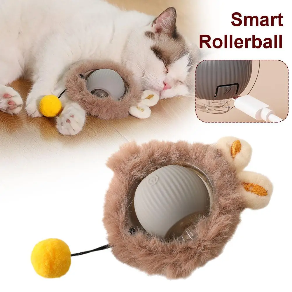 Automatic Moving Ball Toys For Indoor Cats Self Rotating Pet Ball Toys With Light Effects Pet Electric Interactive A6a7