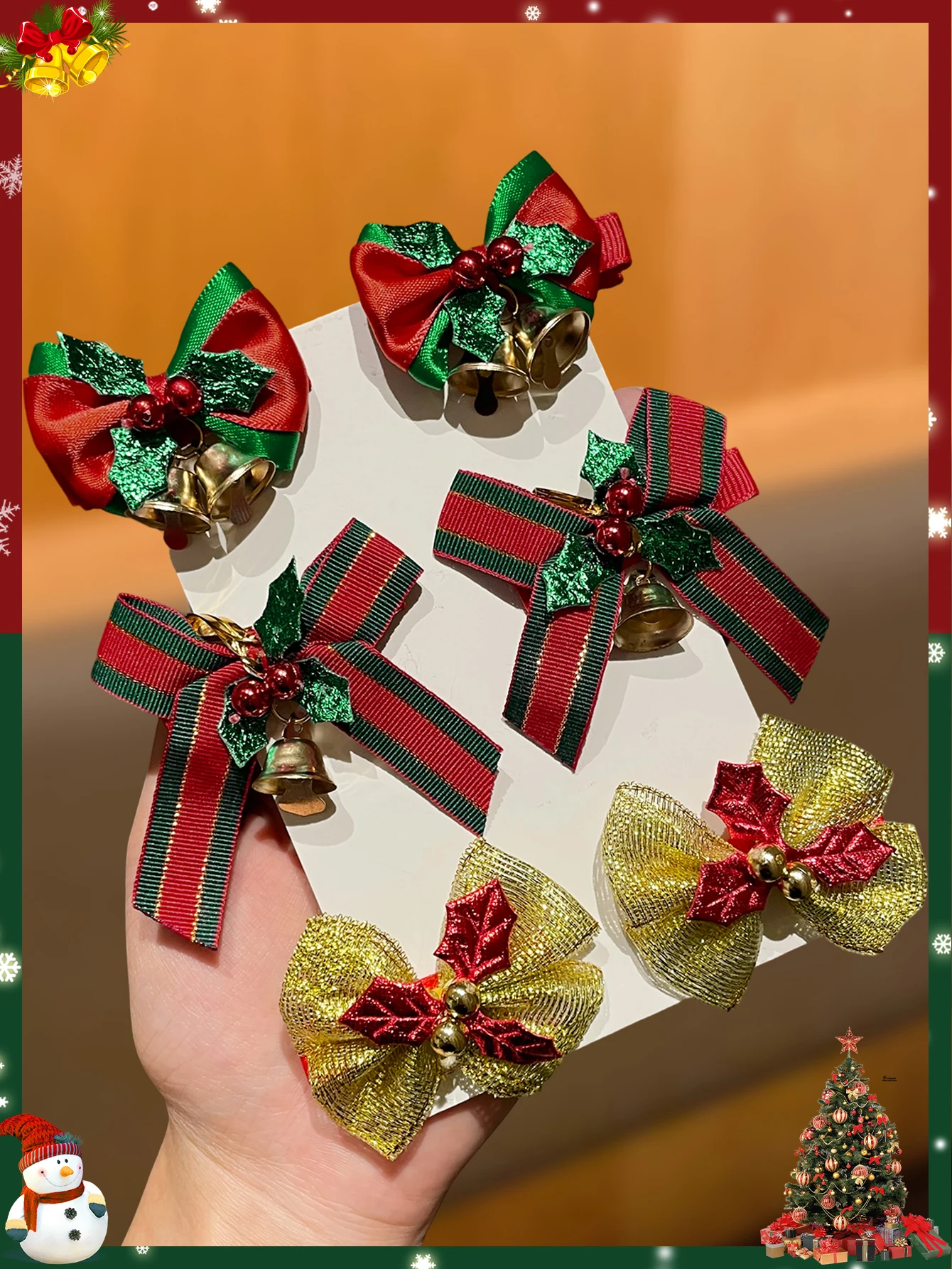 6pcs Elegant Christmas Hair Accessories for Women Cute Fashionable Hairpins Party Celebration Role Play Christmas Gift