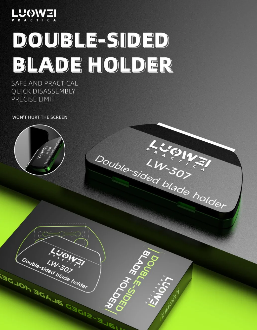 LUOWEI Practica Double-Sided Blade Holder/Mobile LCD opener/Mobile repair tools/Mobile Screen open blades