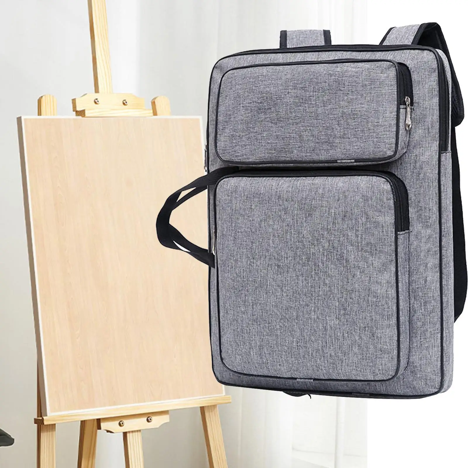 

Art Portfolio Bag with 2 Front Pockets for Sketching Prints Artists Beginner