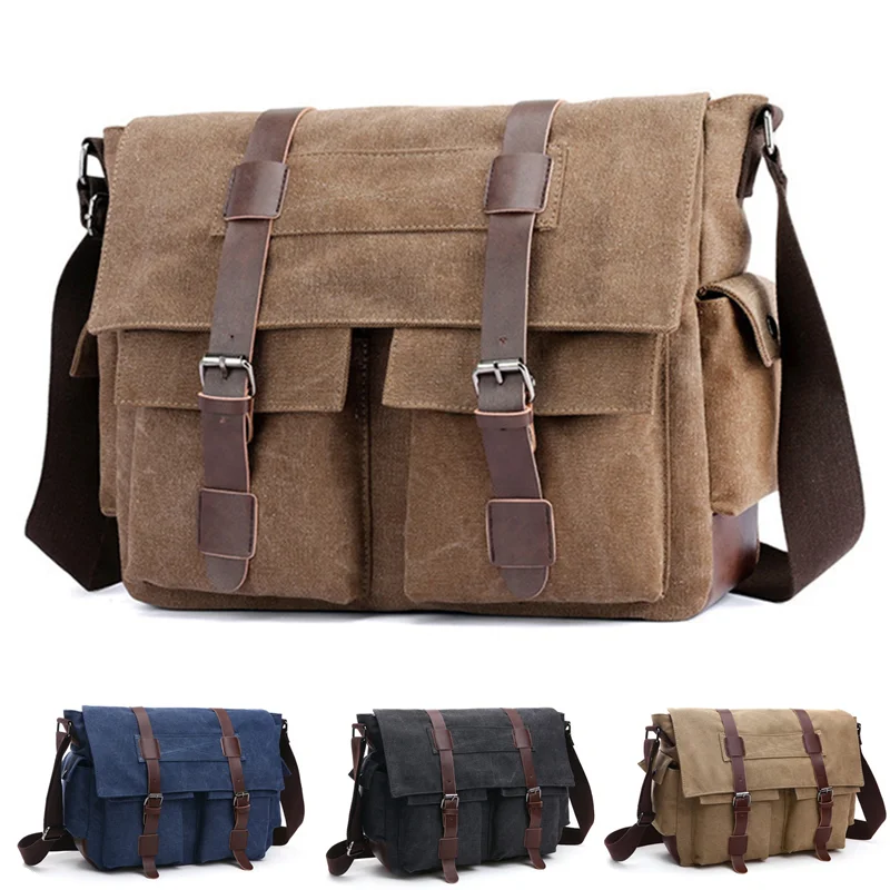 Heren Vintage Canvas Tas Heren Casual Crossbody Tas Voor Heren Messenger Bag Man Reizen Schoudertassen Bolsa Masculina Hoge Kwaliteit