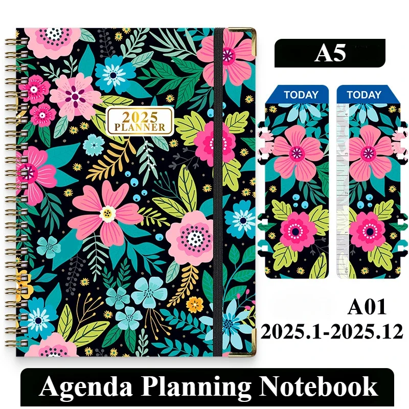 

New 2025 Notebook A5 Coil Plan Work Sports Registration Schedule Notepad Agenda Planner Notebooks Schedule Flip Sheet Diary