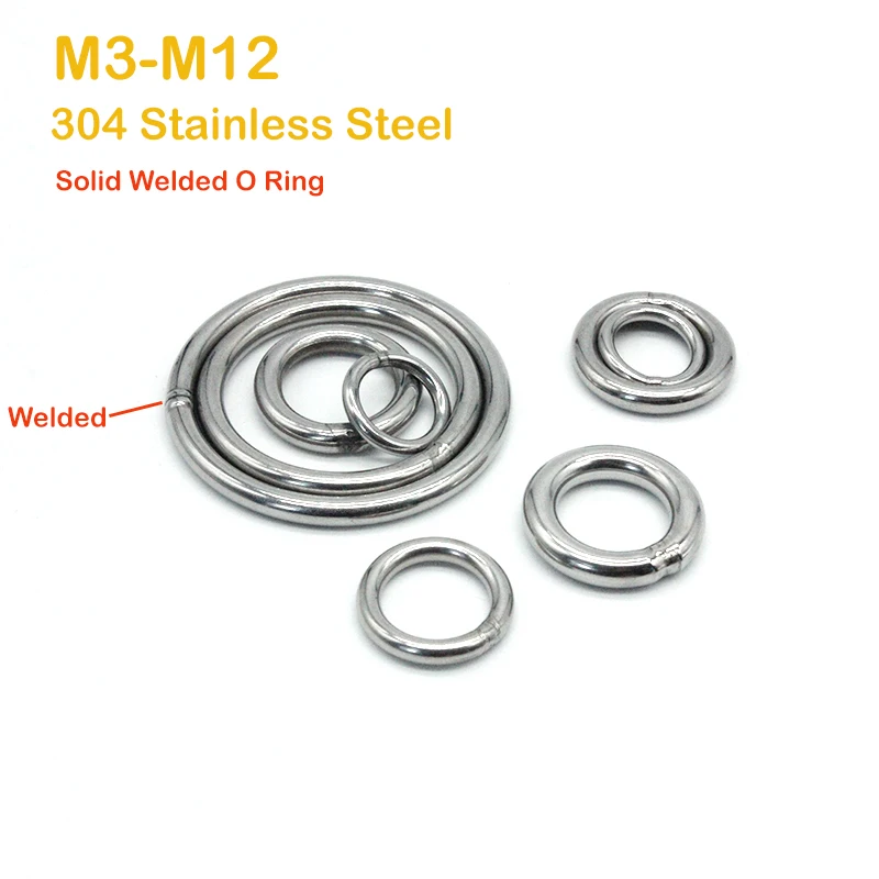 

1-5pcs Solid Welded O Ring 304 Stainless Steel Hammock Yoga Connection Ring Fishing Net Pull Round Rings Pet Pull Rings Hanger