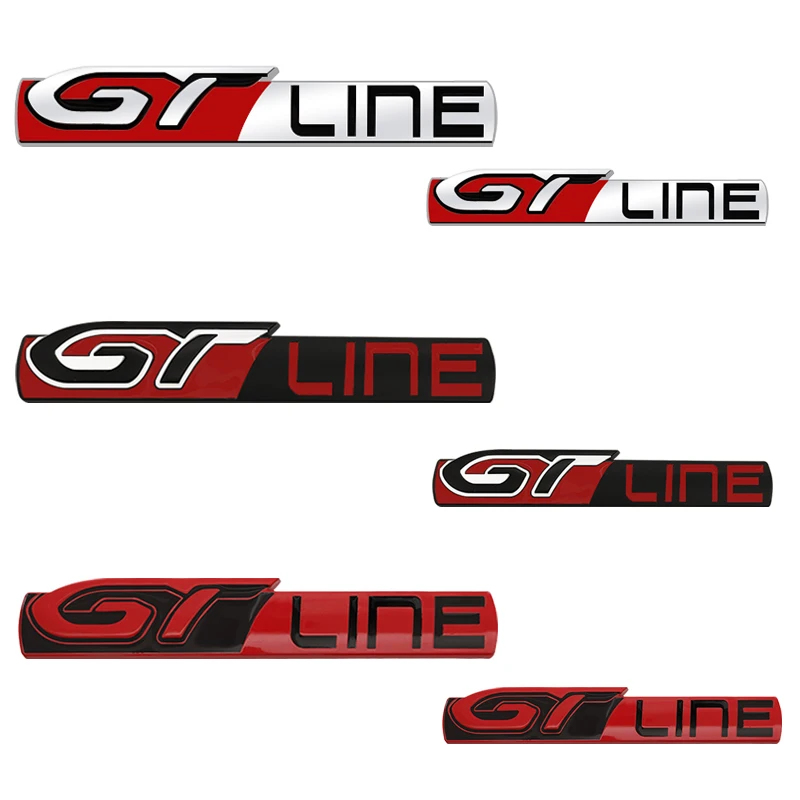 Metal 3D Badge GT LINE Logo Car Rear Trunk Body Sticker Emblem For Peugeot 206 307 308 3008 207 208 407 508 2008 5008 107 106