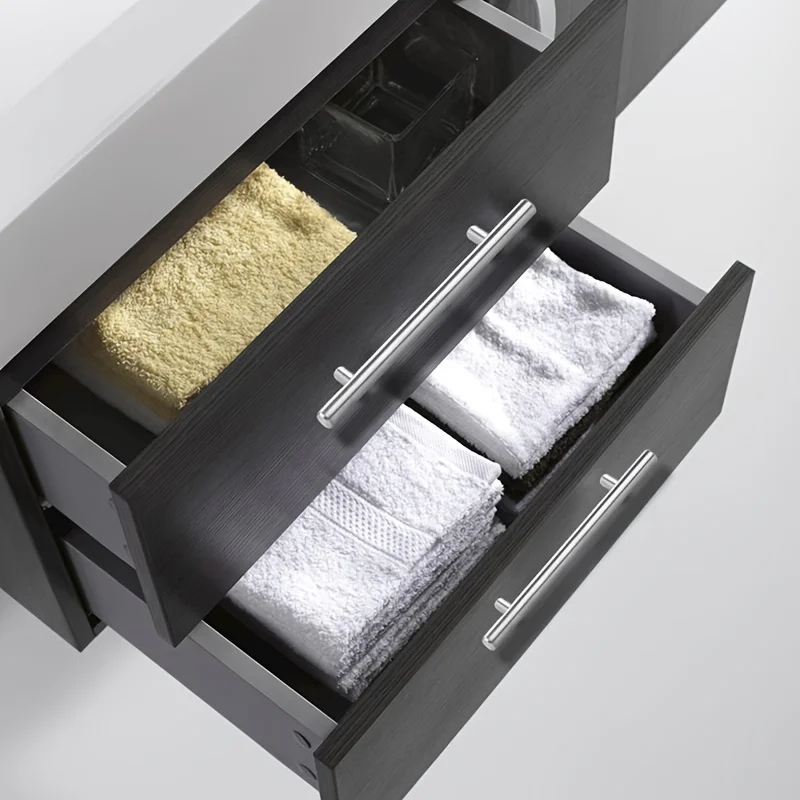 12 Buah Tarikan Kabinet Baja Tahan Karat Modern Desain Lengkungan Modern Laci Furnitur Logam Disikat Pegangan Batang Tarik Perangkat Keras