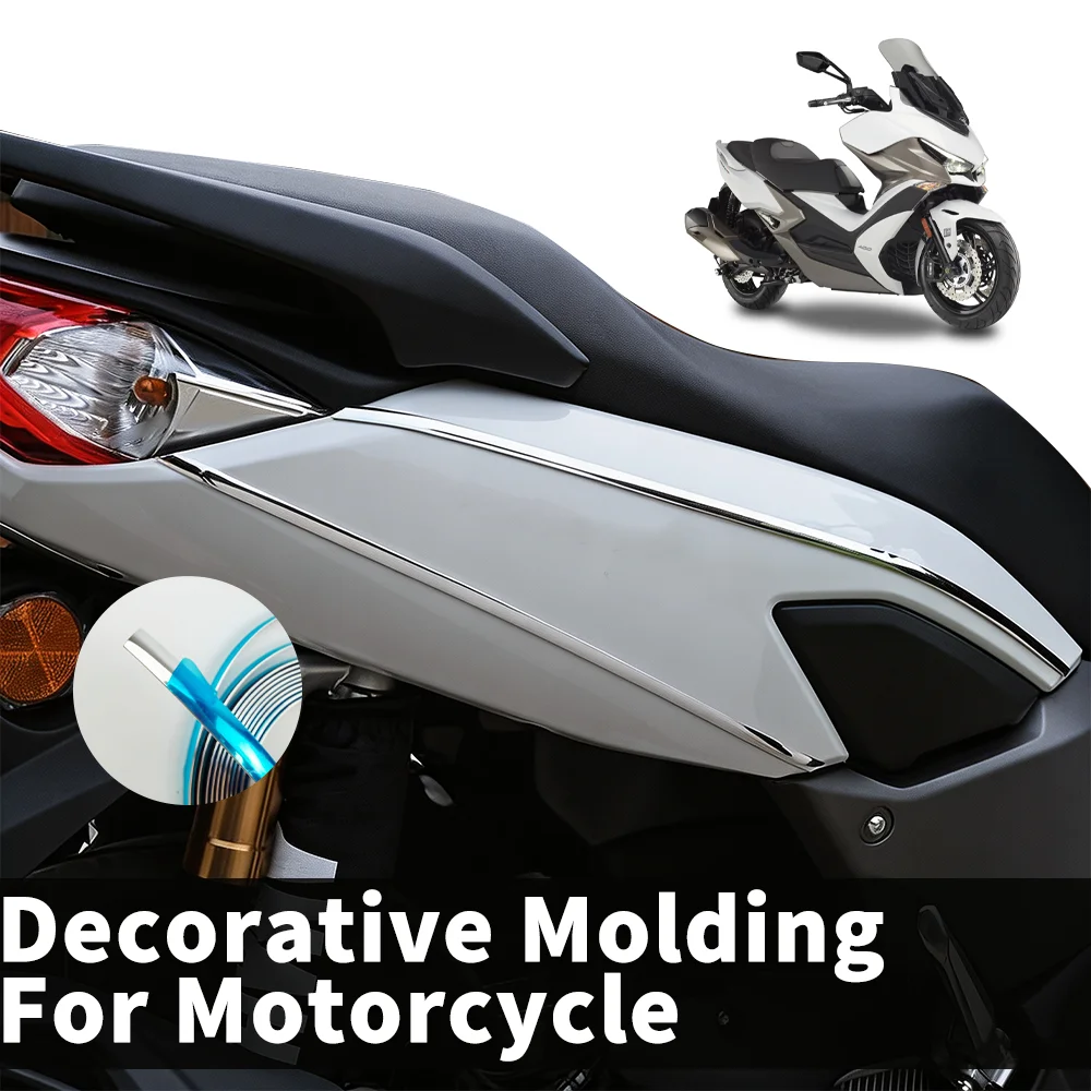 For Kymco AK570 AK550 Downtown GT350 Scooter Chrome Trim Strip 3M Self‑Adhesive 300cm Decorative Anti‑Scratch Protective Molding