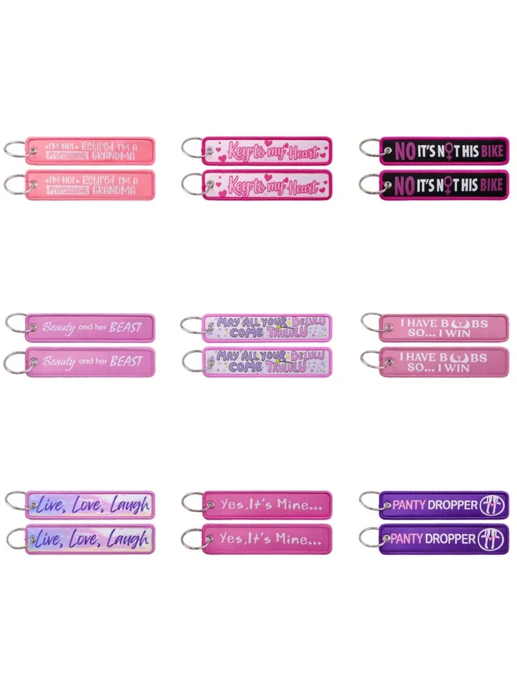 AliExpress NONE NO IT'S NOT THIS BIKE Embroidery Key Fobs Quotes Key Tags Key to my Heart Keychain for Motorcycle Cars Chaveiro Friends Gift