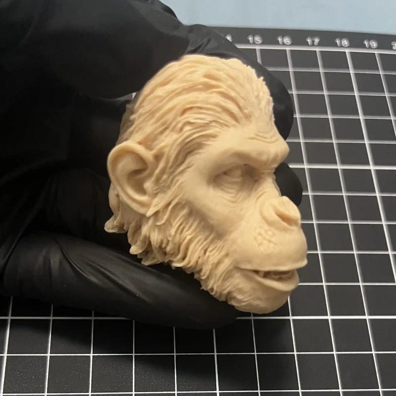 1/6 Realistic Ape Head Sculpt Unpainted Resin - Simian Face DIY Model Kit for 12 Inch Action Figure CustomizationHighly Detailed