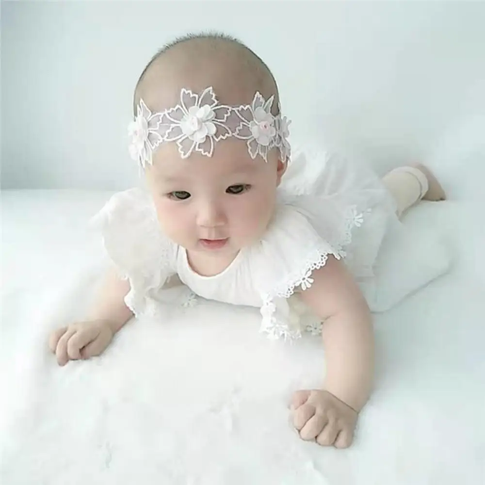 Girl Princess Baby Headbands Lace Flower Headwear Hair Accessories For Wedding Birthday Party Festival Photo Props