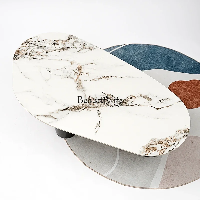 

yj21 Rock slab coffee table light luxury modern simple living room home creative special-shaped high-end tea table