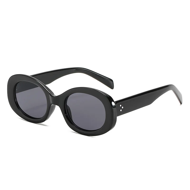 Modische Sonnenbrille 2026 für Damen, Ovaler Rahmen, Retro-Design, Punk-Street-Style, Fotobrille, Damenbrille