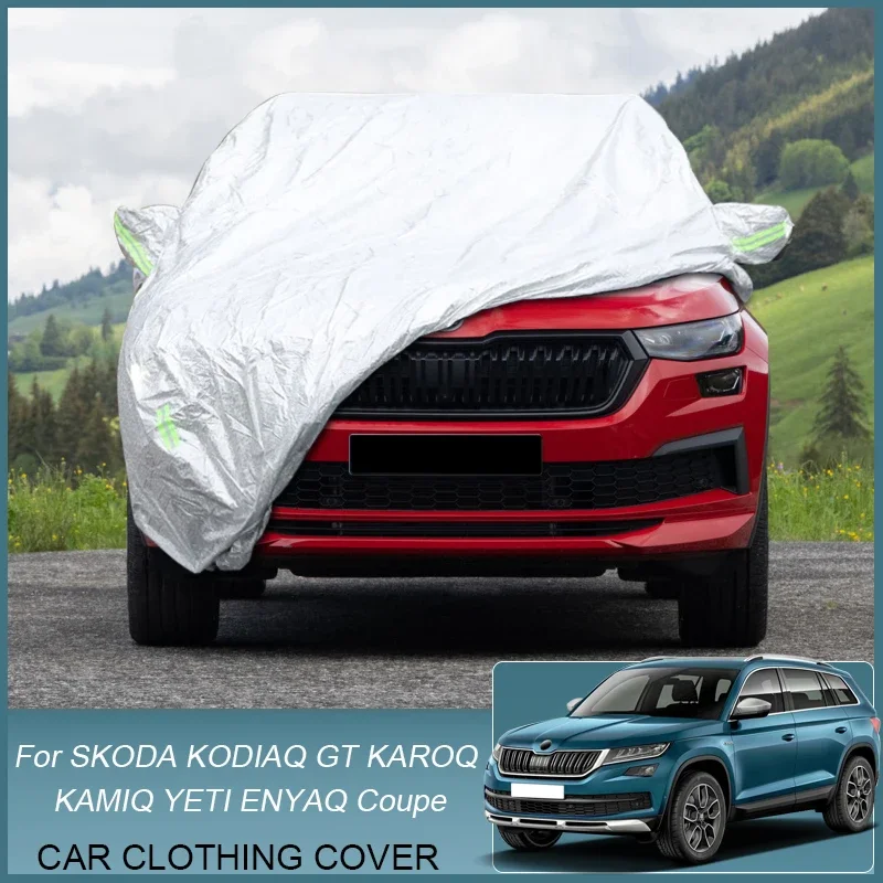 

Full Car Cover Rain Frost Snow Dust Waterproof For Skoda ENYAQ Coupe IV KAMIQ KAROQ KODIAQ GT KODIAQ YETI Anti-UV Cover Accessor