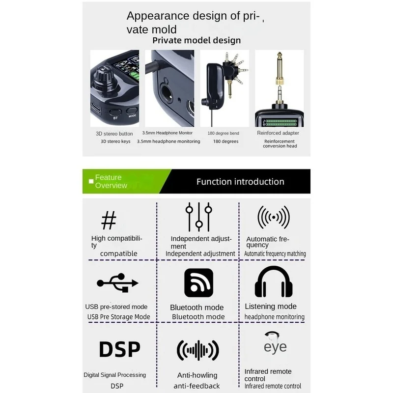 Super Sale M510 Wireless Microphone Set with Infrared Frequency-Matching, 1-to-1, 15H Battery Life, Metal Body for Live Performa