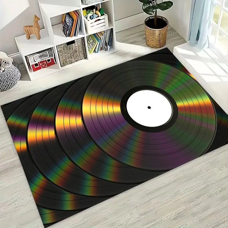 Record Music Carpet DJ Screen Tape Rug for Bedroom Living Room Sofa Home Doormat Decor Large Size Kid Play Non-slip Floor Mat