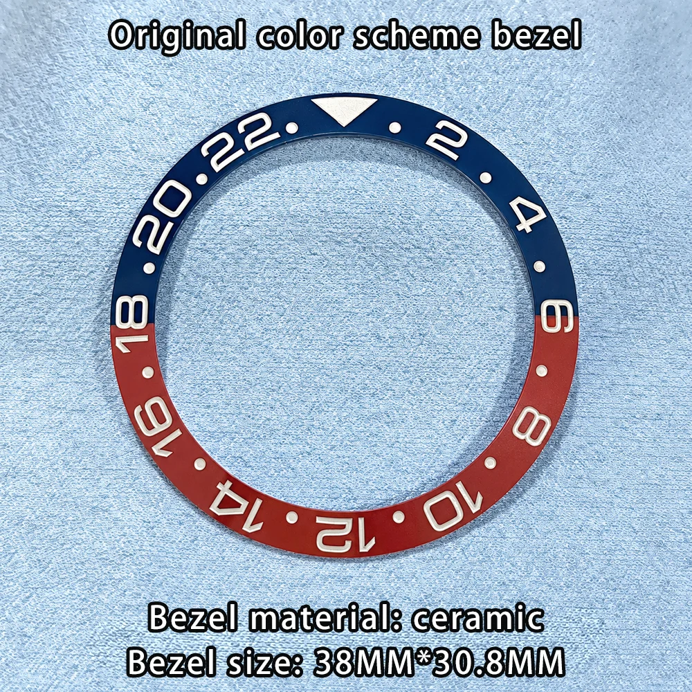 Original Color Cola 38*30.8mm Ceramic Bezel Bezel High Quality GMT Ceramic Bezels Blue&Red Cola Ring Insert Accessories