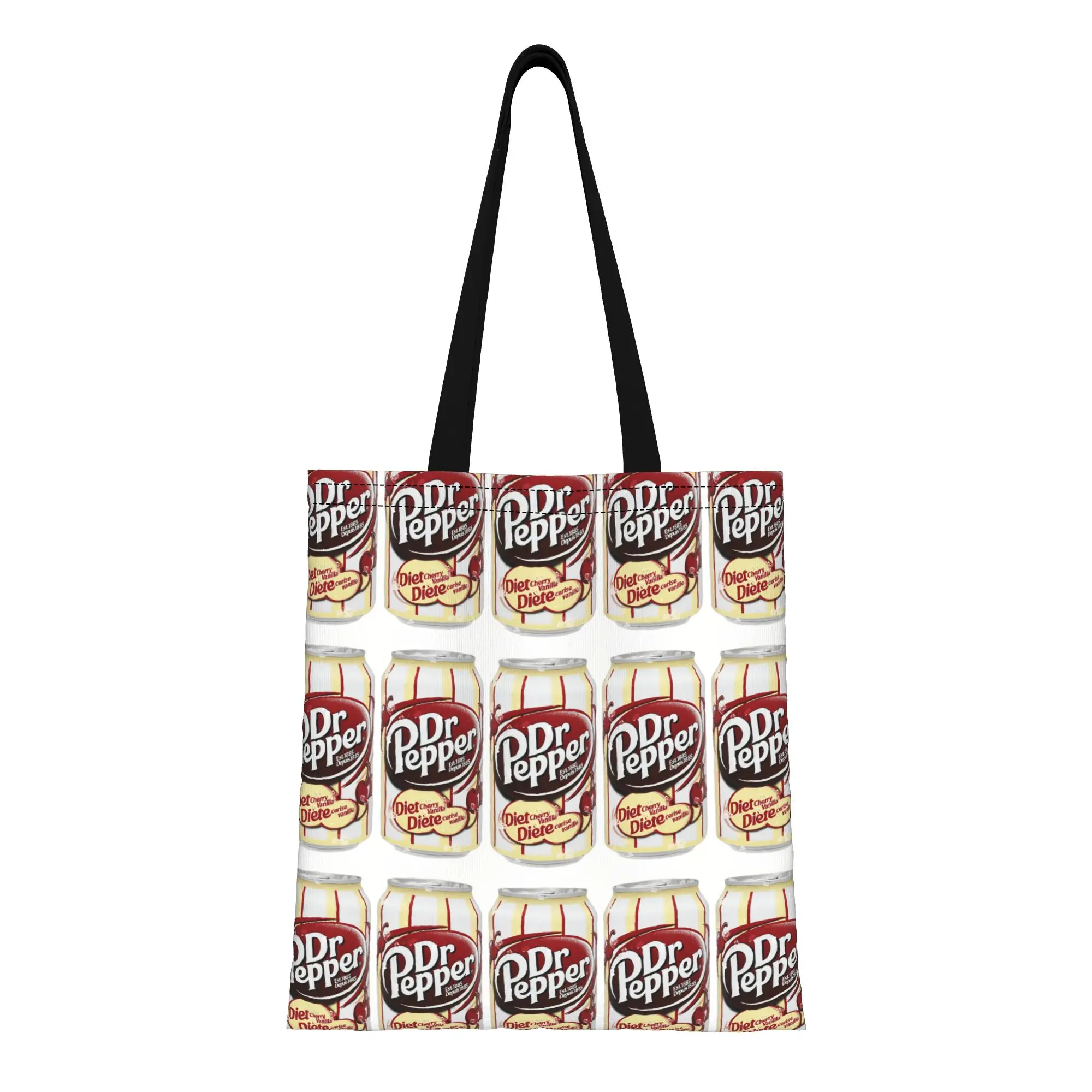 

Сумка-шоппер dDr Pepper dDr Pepper Diet Cherry Vanilla из канваса, идеально подходит для покупок, путешествий, активного отдыха, прочная сумка через плечо