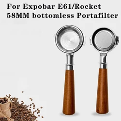 58MM Bottomless Filter for Expobar E61/Rocket Espresso Stainless Steel Improved Coffee Handle Filter Basket Coffee Appliance